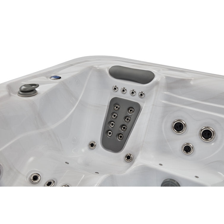 Luxury Spas 77 – Jet Acrylic Square Hot Tub with Ozonator in Gray