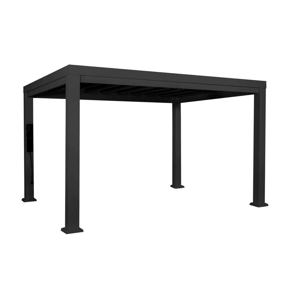 14×12 Trenton Modern Steel Pergola With Sail Shade Soft Canopy