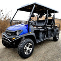 6 Seater Gas Golf Cart GVX Limo EFI Utility Vehicle Six Passenger UTV 2WD/4WD – CAZADOR LIMO 400cc – BLUE Windshield Added