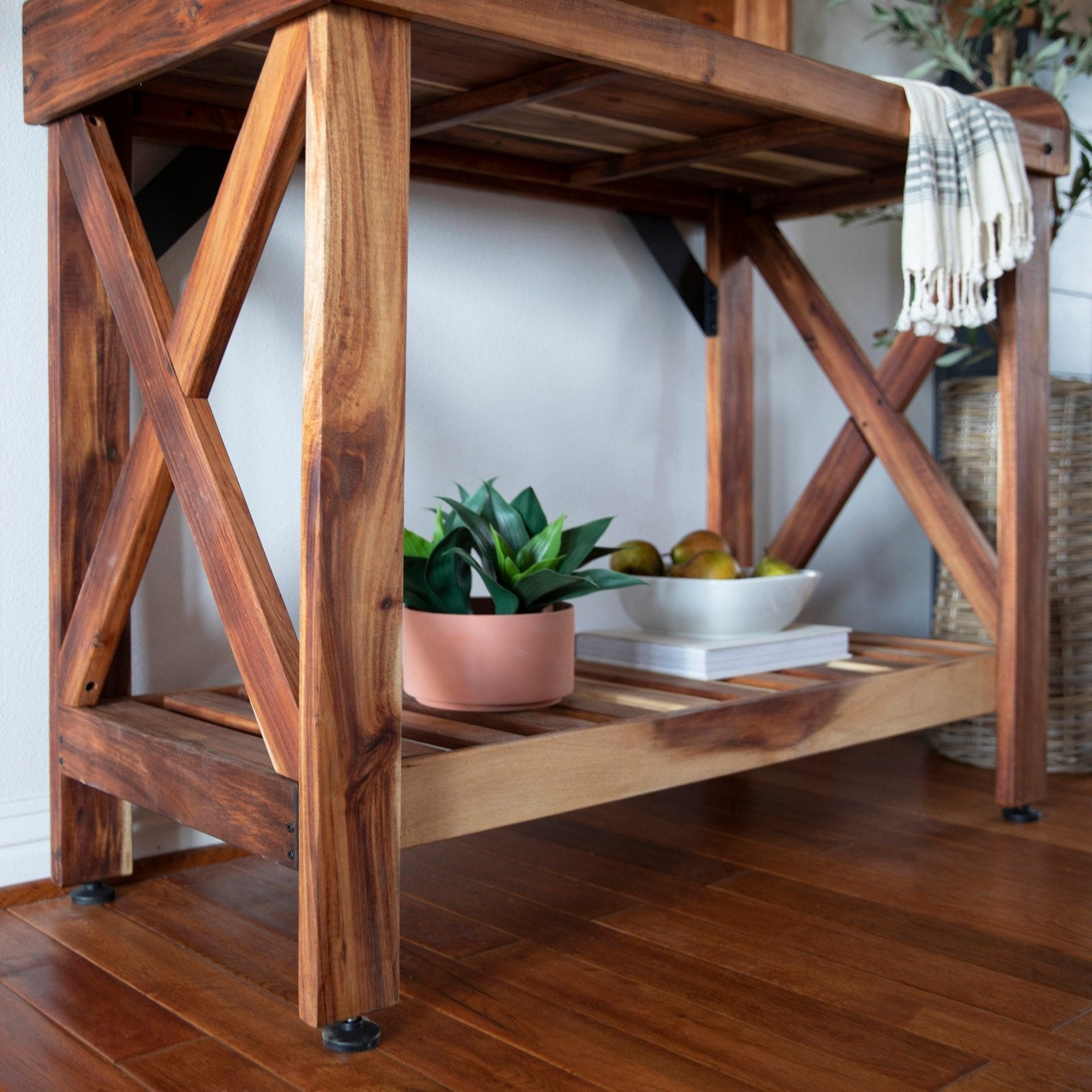 Potting Table/Bench/Serving Bar – Acacia Wood