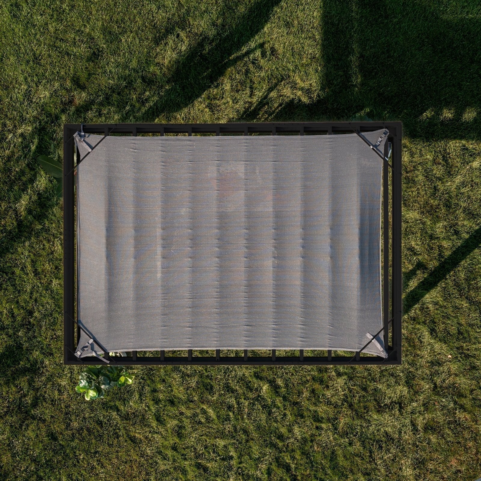 14×12 Trenton Modern Steel Pergola With Sail Shade Soft Canopy
