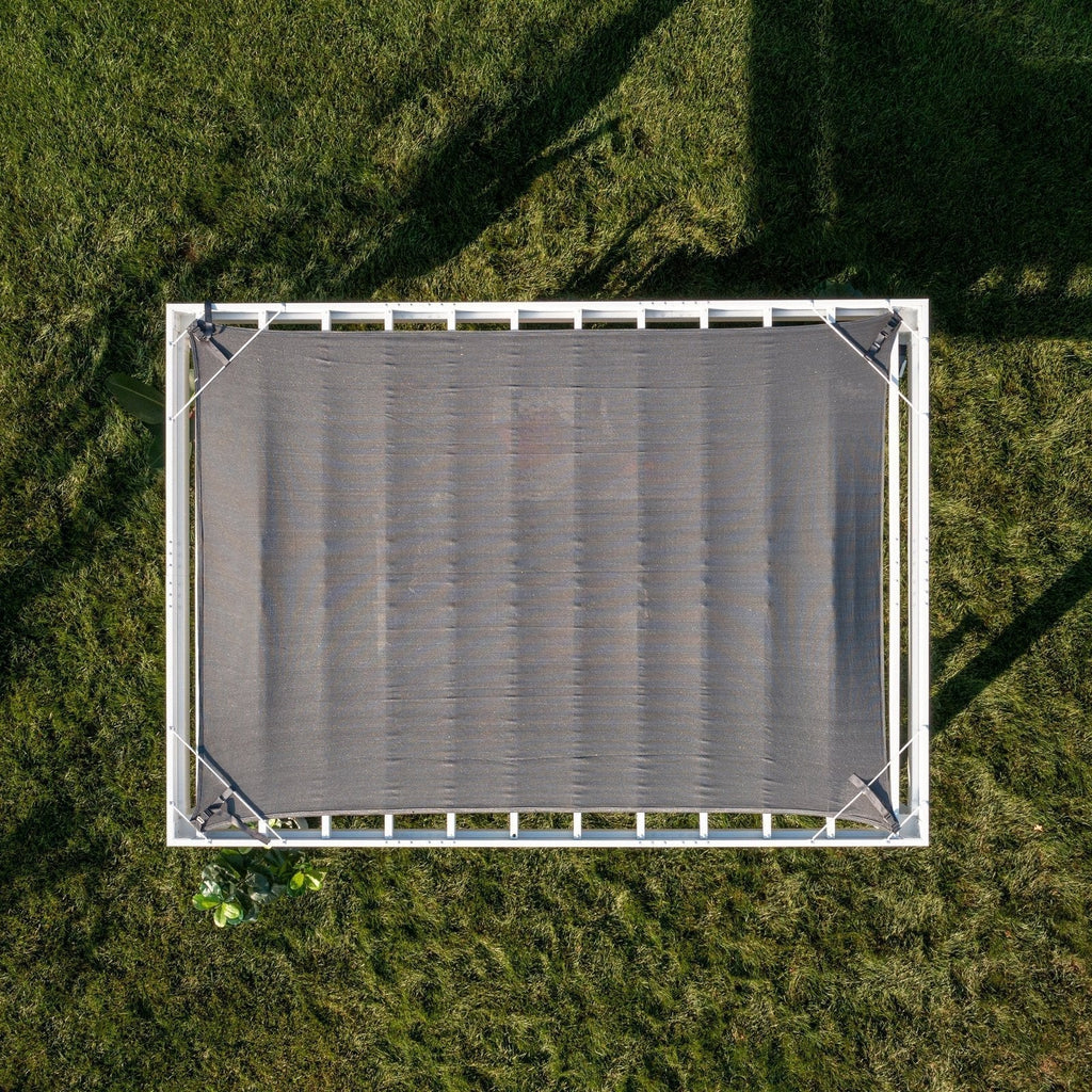 14×12 Windham Modern Steel Pergola With Sail Shade Soft Canopy