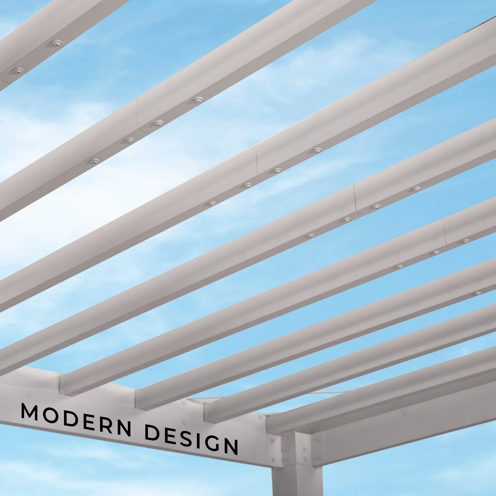 14×12 Windham Modern Steel Pergola With Sail Shade Soft Canopy