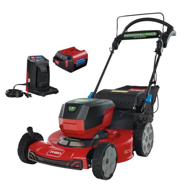 Flex-Force 60V Cordless 2-Tool Combo Kit 22 in. Recycler Walk Behind Lawn Mower &amp; Leaf Blower w/Charger &amp; Batteries