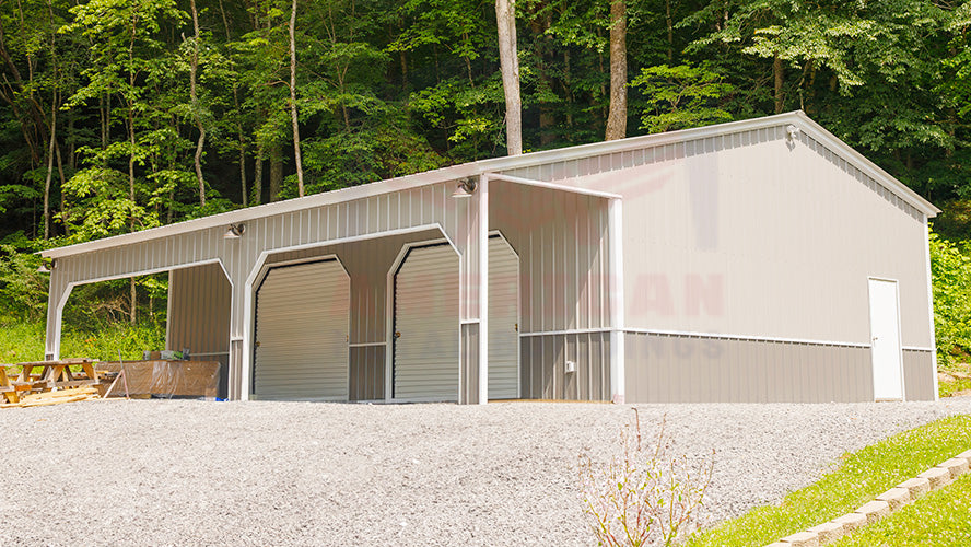 28x41x11 Garage with Lean-to