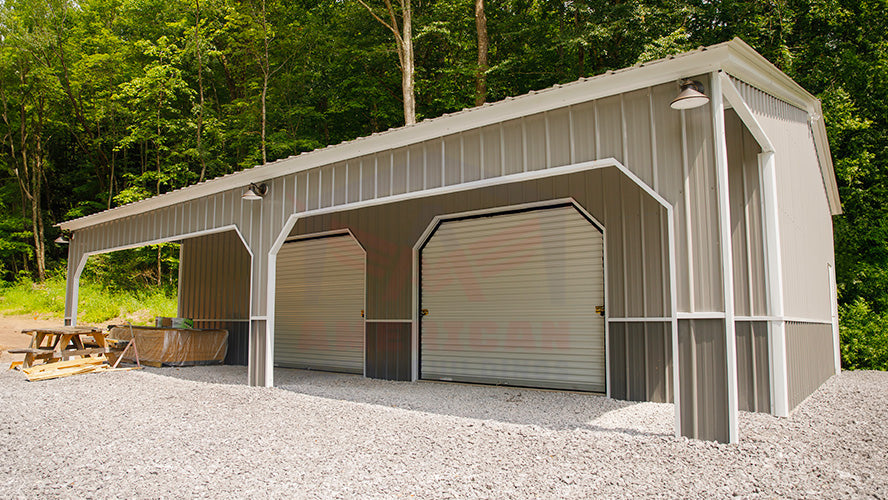 28x41x11 Garage with Lean-to