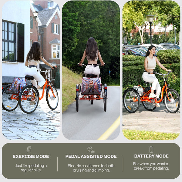 Super Handy GUT162 Eco Ride All Terrain Electric Tricycle 330 Lbs