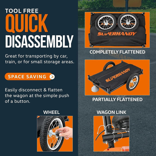 SuperHandy Lightweight Scooter Cargo Trailer GUT157 155 lbs Capacity