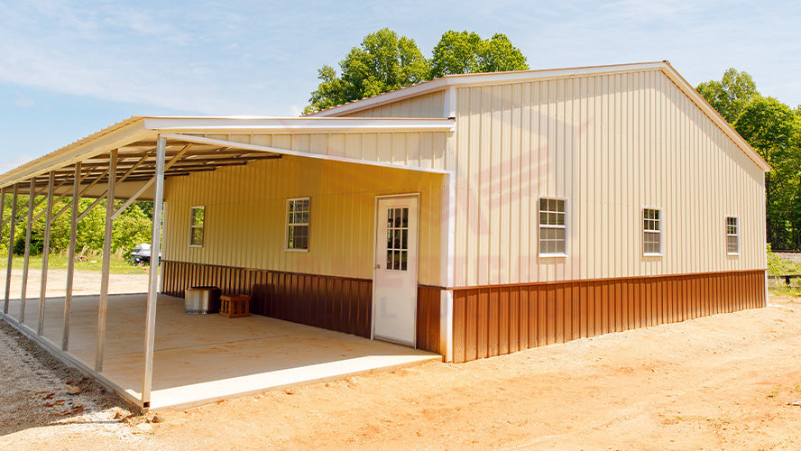 40x36x11 Garage with Lean-to