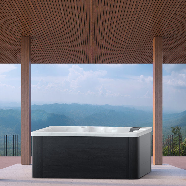 WSINC 5 – Person 32 – Jet Acrylic Square Hot Tub with Ozonator in Grey Oak