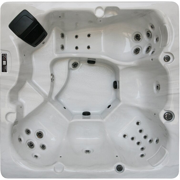 WSINC 5 – Person 32 – Jet Acrylic Square Hot Tub with Ozonator in Grey Oak
