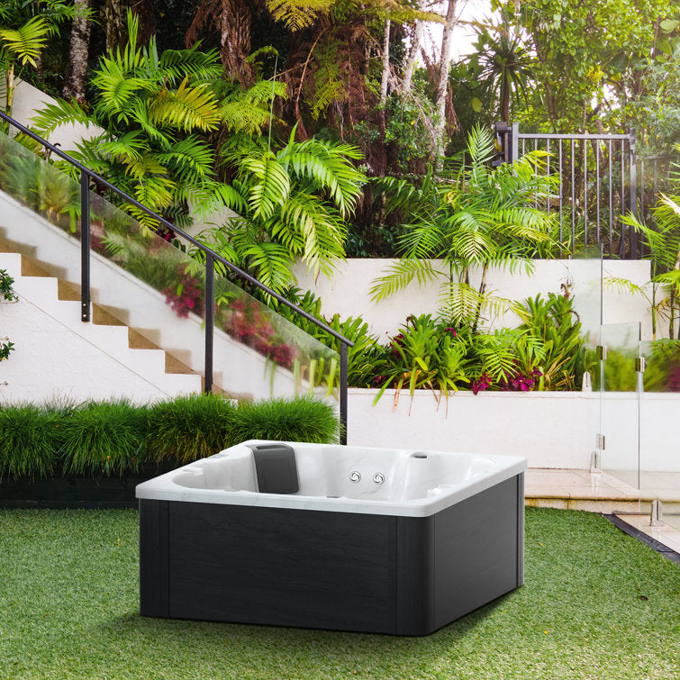 WSINC 5 – Person 32 – Jet Acrylic Square Hot Tub with Ozonator in Grey Oak