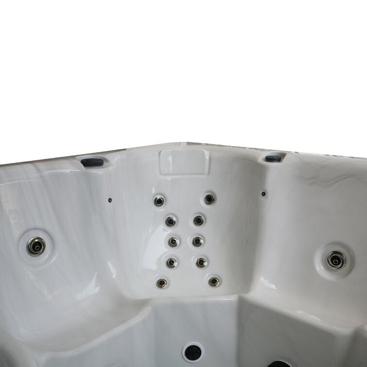 WSINC 5 – Person 32 – Jet Acrylic Square Hot Tub with Ozonator in Grey Oak