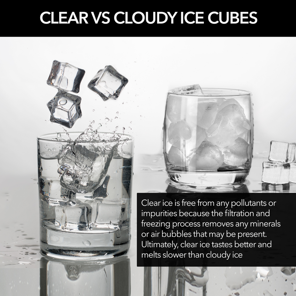 Whynter UIM 502SS 15in Built In Ice Maker 80lb Capacity Clear Ice Cube with NSF Inline Water Filter