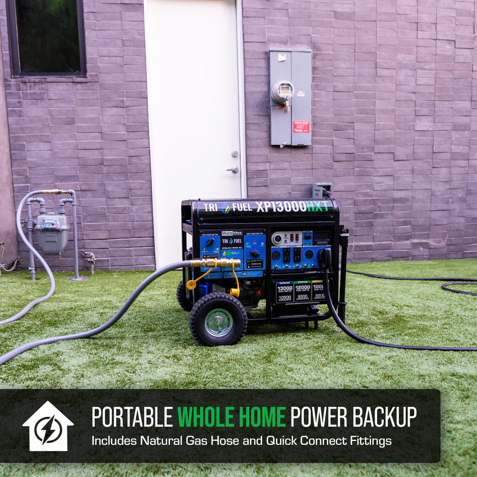 DuroMax XP13000HXT 13,000 Watt Electric Start Tri-Fuel Portable Generator w/ CO Alert