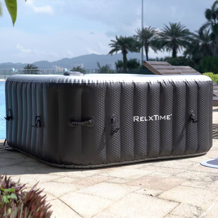 ZACHVO 120 Volt 3 – Person 120 – Jet Square Inflatable Hot Tub in Black