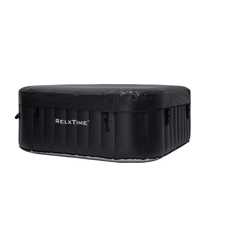 ZACHVO 120 Volt 3 – Person 120 – Jet Square Inflatable Hot Tub in Black