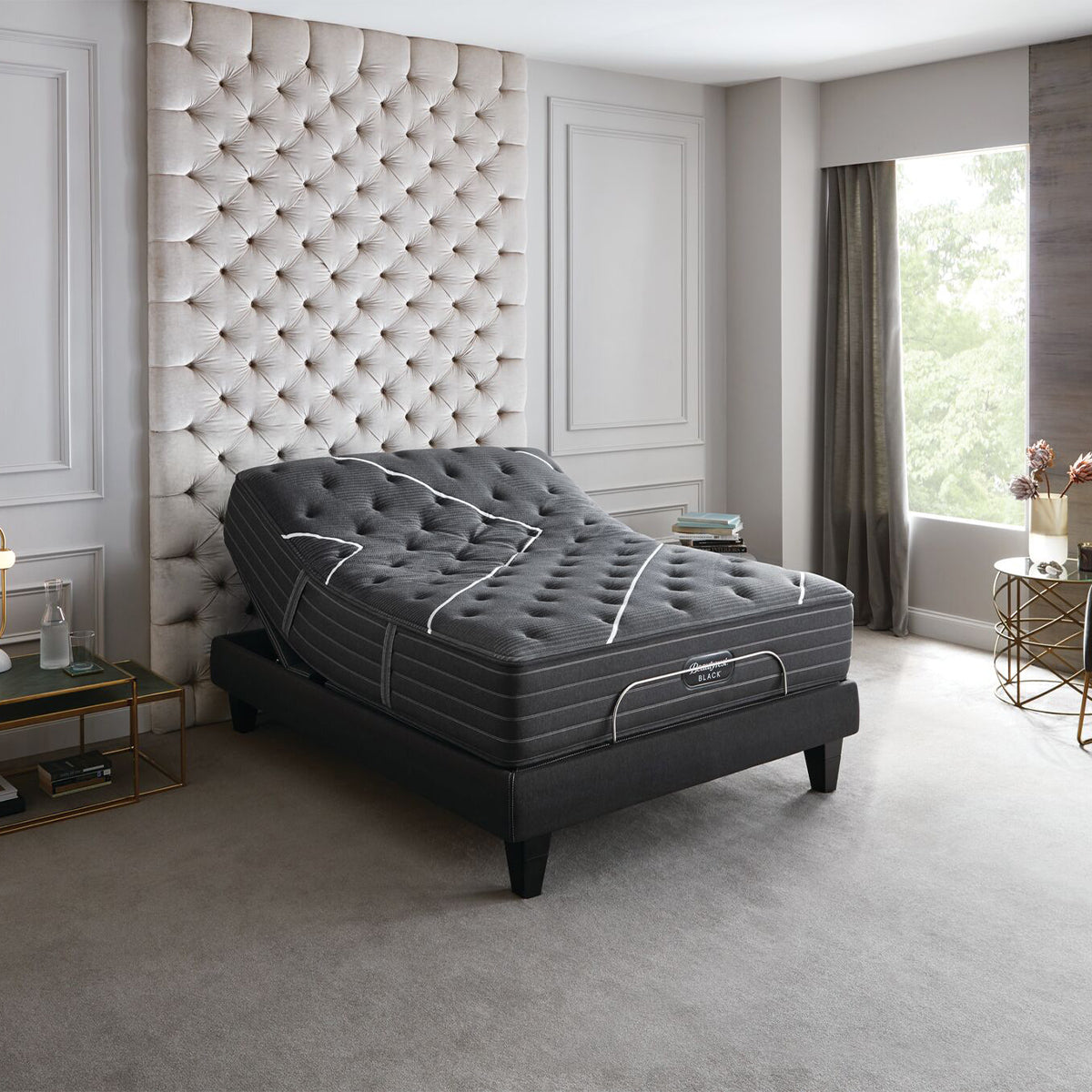 Beautyrest Black™ Luxury Smart Adjustable Base – High-Performance Zero-Clearance Foundation with Comprehensive Massage Therapy, Alexa/Google Voice Control, and Extension Deck Technology