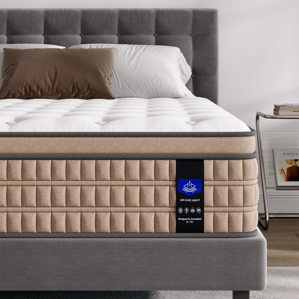 14" King Mattress Hotel Collection Hybrid Mattress With Gel Memory Foam & Pocket Springs