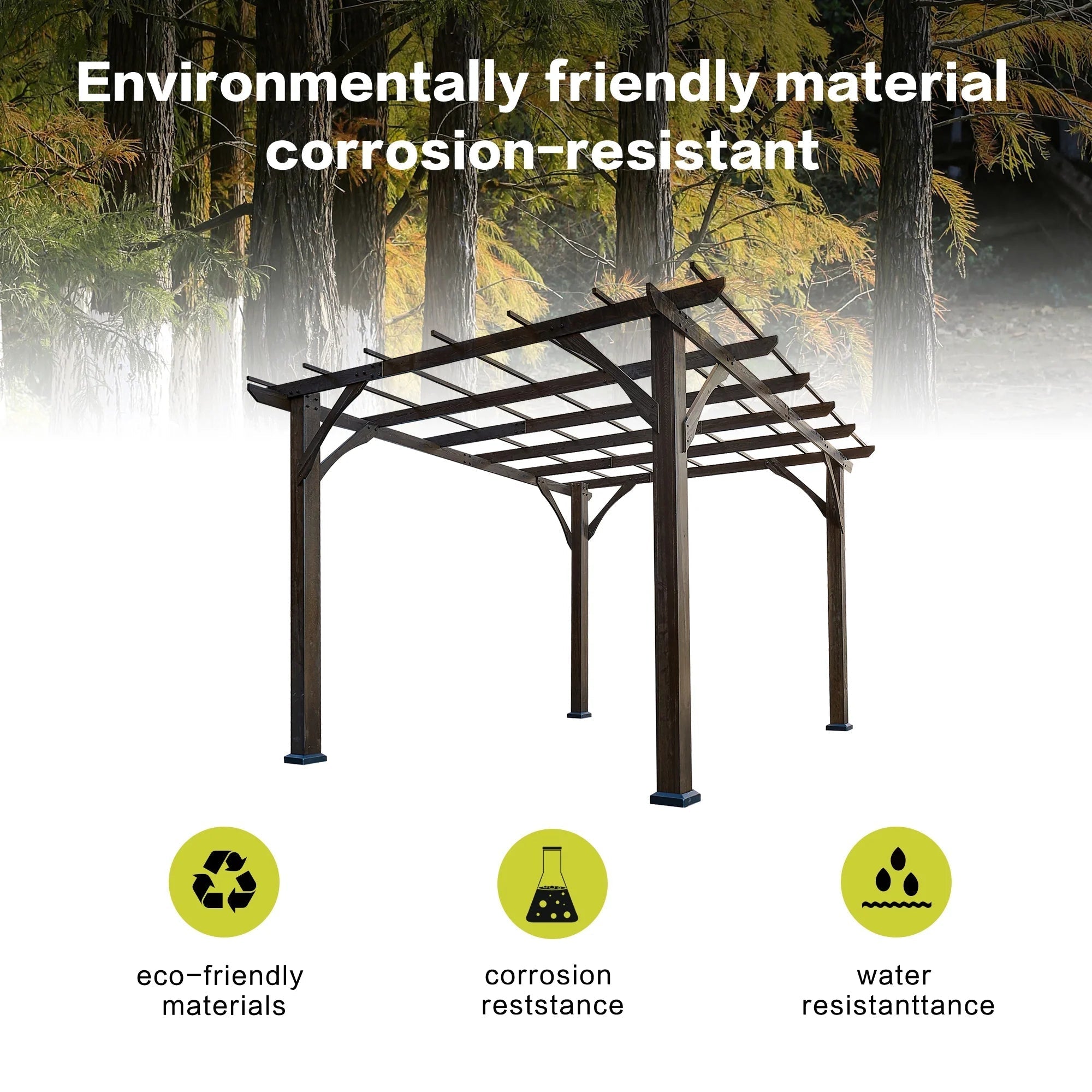 Elegant Cedar Wood Pergola – Perfect Outdoor Shade for Garden