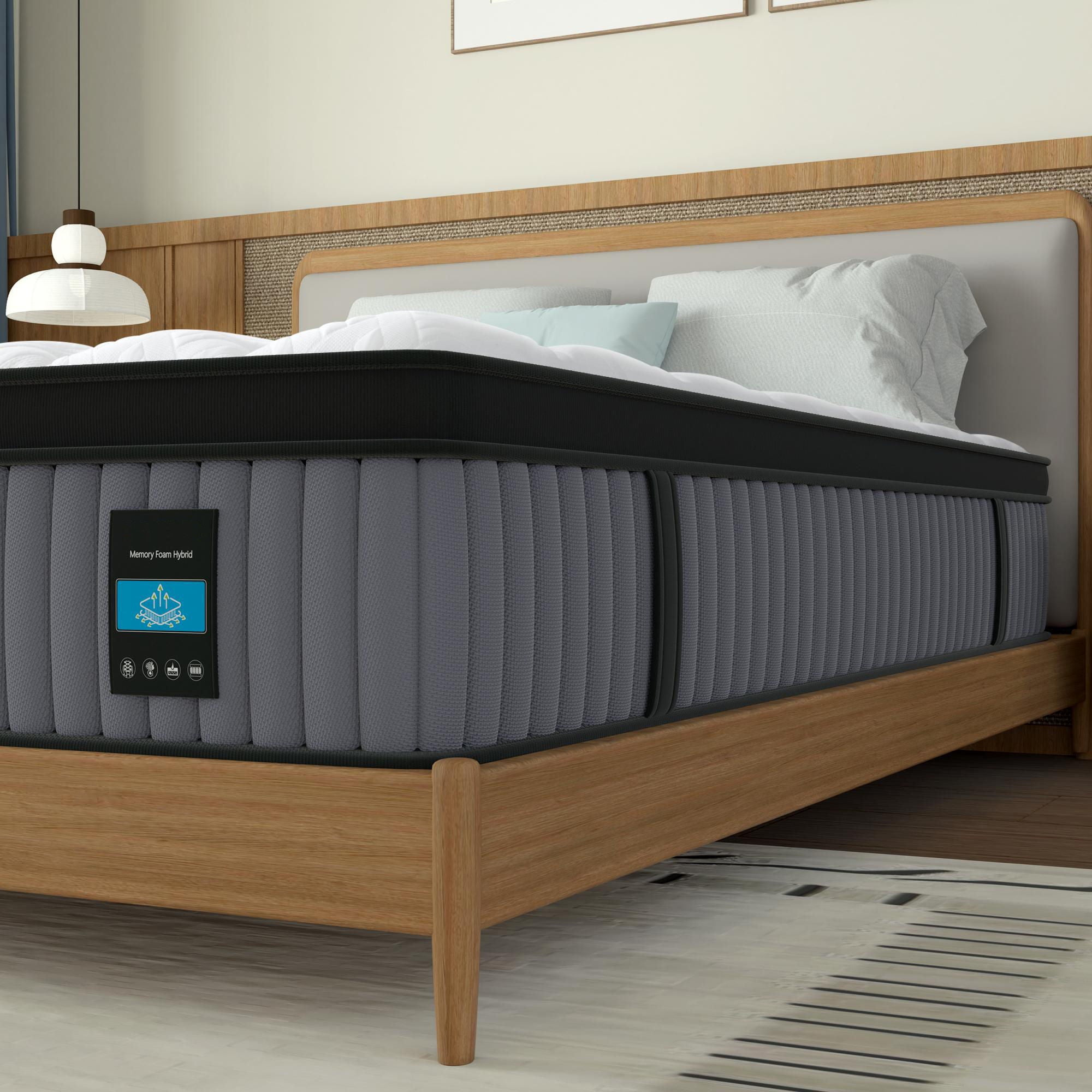14" King Hybrid Mattress, Memory Foam & Pocket Spring Bed