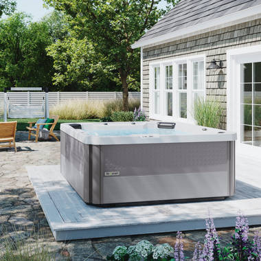 Luxuria Spas 220 Volt 7 – Person 55 – Jet Square Plug & Play Hot Tub with Ozonator