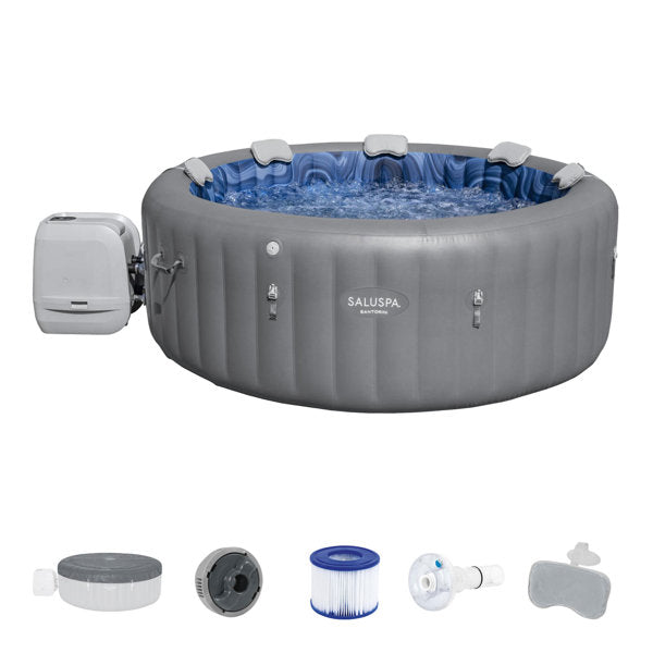 Bestway 7 – Person 180 – Jet Vinyl Round Inflatable Hot Tub in Gray
