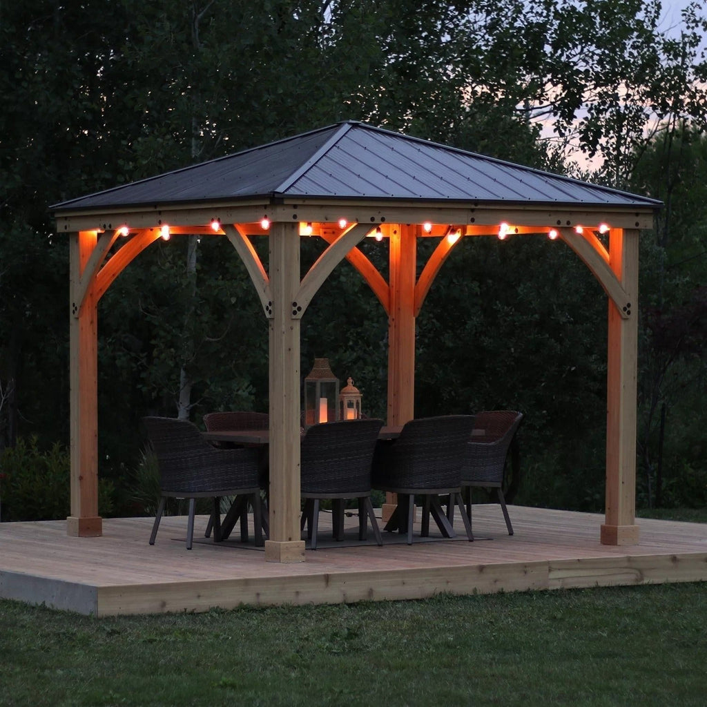 Meridian Solid Wood Patio Gazebo 10 Ft. W x 10 Ft. D