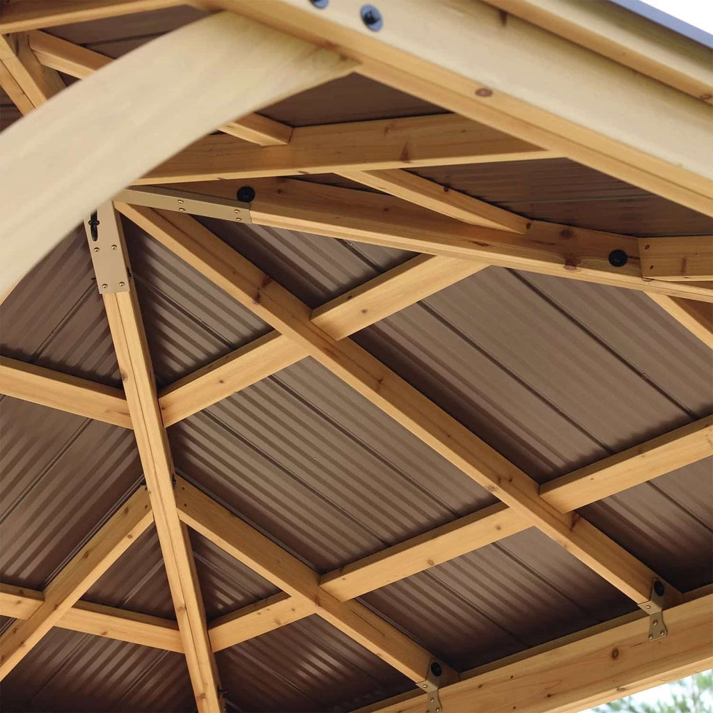 Meridian Solid Wood Patio Gazebo 10 Ft. W x 10 Ft. D