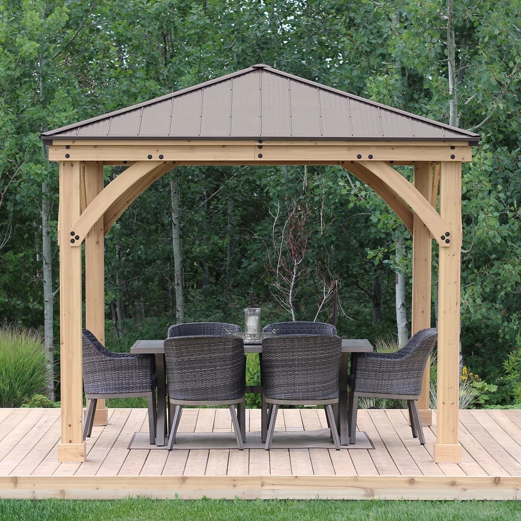 Meridian Solid Wood Patio Gazebo 10 Ft. W x 10 Ft. D