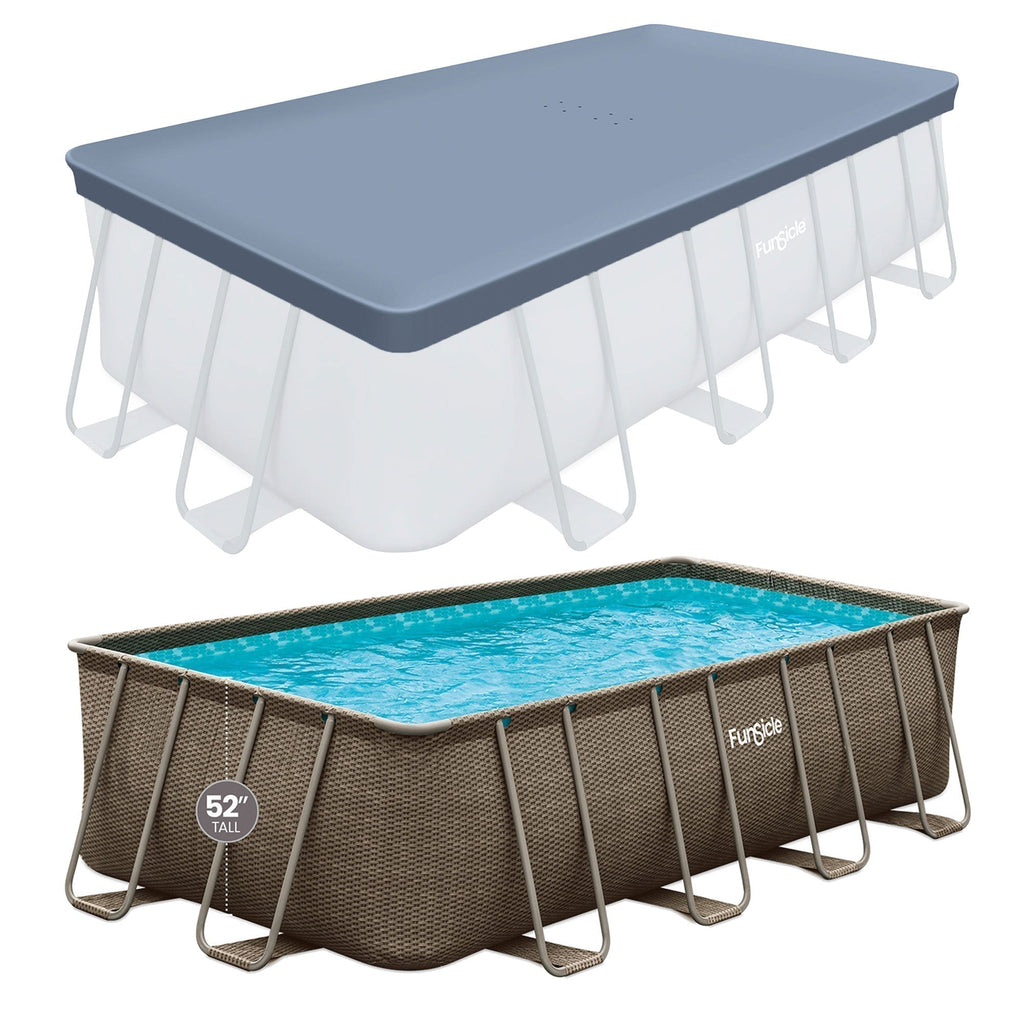 Funsicle 18'x9'x52" Oasis Rectangular Swimming Pool Set with 18' Cover