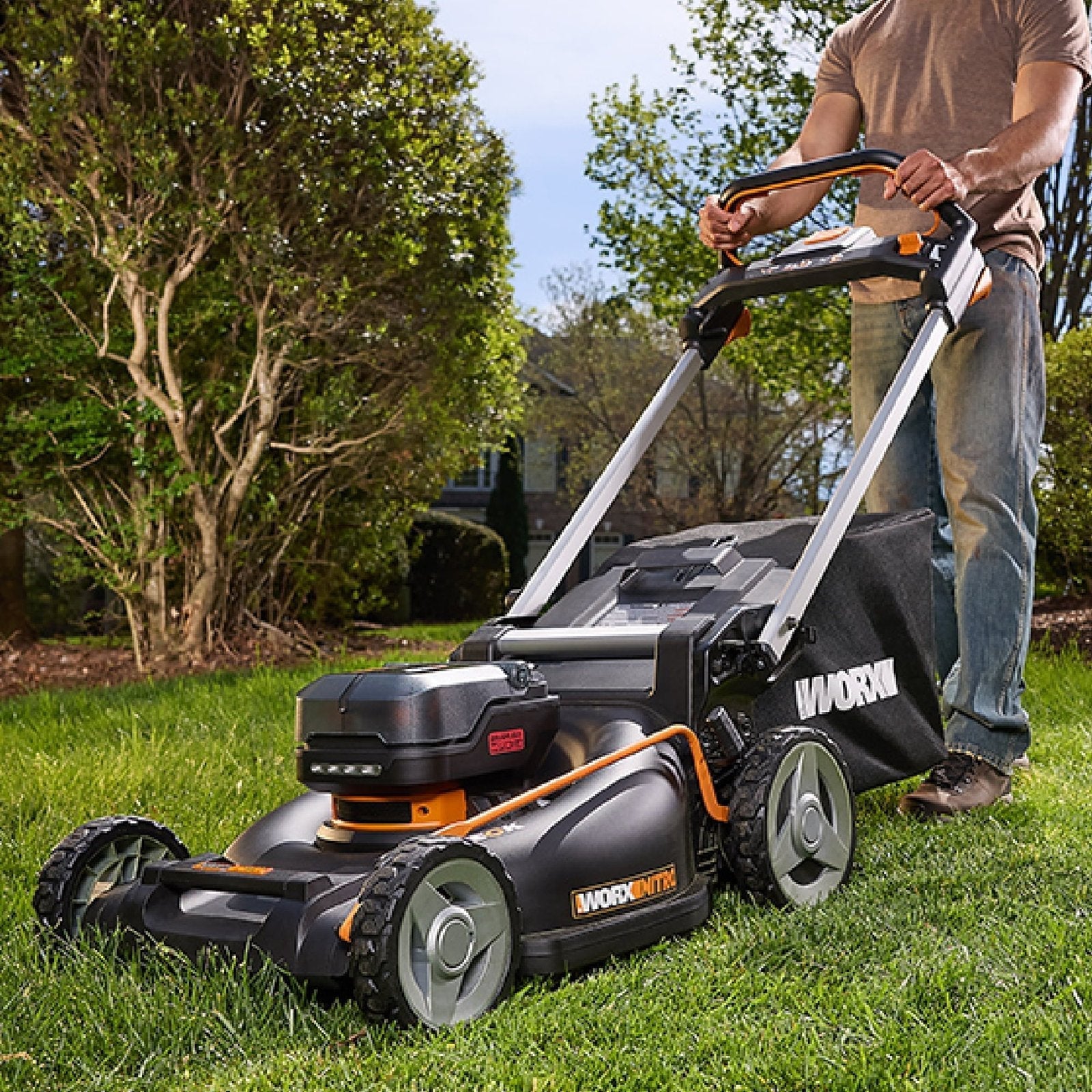 Worx Nitro WG760 40V 21″ Cordless Self-Propelled Lawn Mower with Brushless Motor (Batteries & Charger Included)