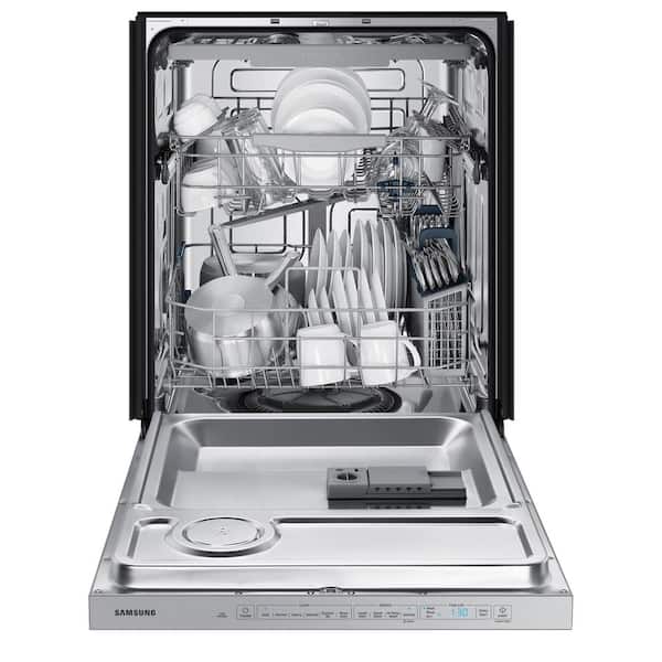 Samsung  24 in. Top Control Tall Tub Dishwasher in Fingerprint Resistant Stainless Steel with AutoRelease, 3rd Rack, 48 dBA