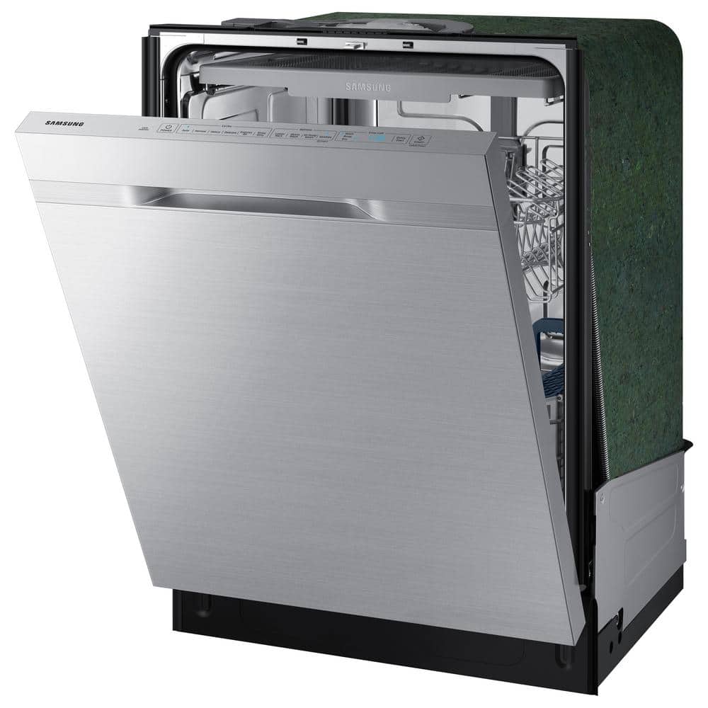 Samsung  24 in. Top Control Tall Tub Dishwasher in Fingerprint Resistant Stainless Steel with AutoRelease, 3rd Rack, 48 dBA