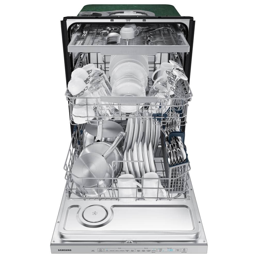 Samsung  24 in. Top Control Tall Tub Dishwasher in Fingerprint Resistant Stainless Steel with AutoRelease, 3rd Rack, 48 dBA