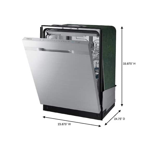 Samsung  24 in. Top Control Tall Tub Dishwasher in Fingerprint Resistant Stainless Steel with AutoRelease, 3rd Rack, 48 dBA