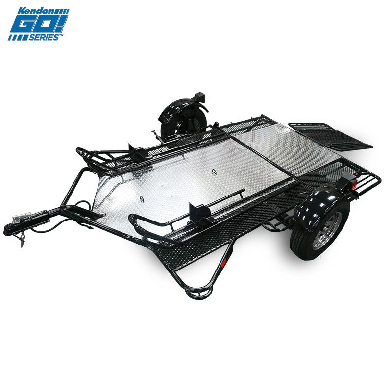 Go! Series Dual Rail Ride-Up Folding Motorcycle Trailer Discounted