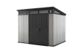 Keter Artisan 9×7 Foot Large Outdoor Shed with Floor with Modern Design for Patio Furniture