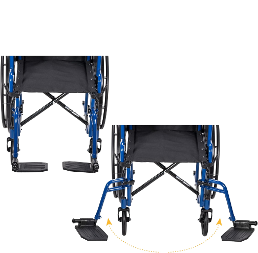Drive Medical Blue Streak Wheelchair with Flip Back Desk Arms