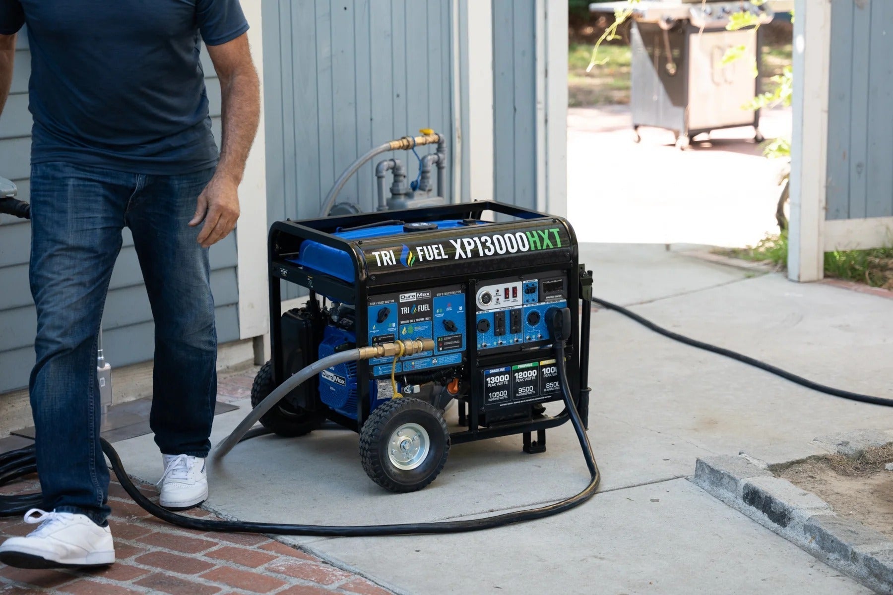 DuroMax 13000 Watt, Tri Fuel Portable Generator, w/ CO Alert