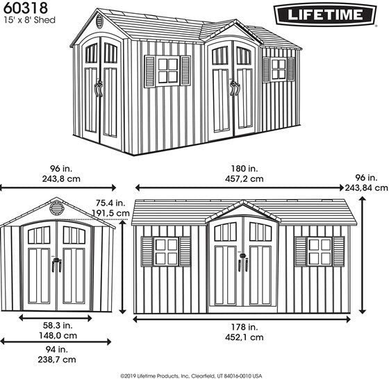 Lifetime 15 Ft. X 8 Ft. Outdoor Storage Shed