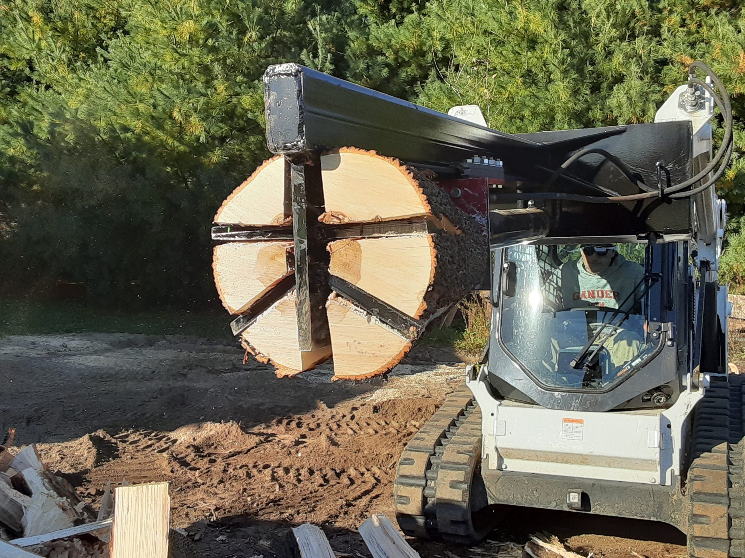 30 Ton Upside Down Skid Steer Log Splitter Attachment 6 Way Wedge (SSUD30-6Way)
