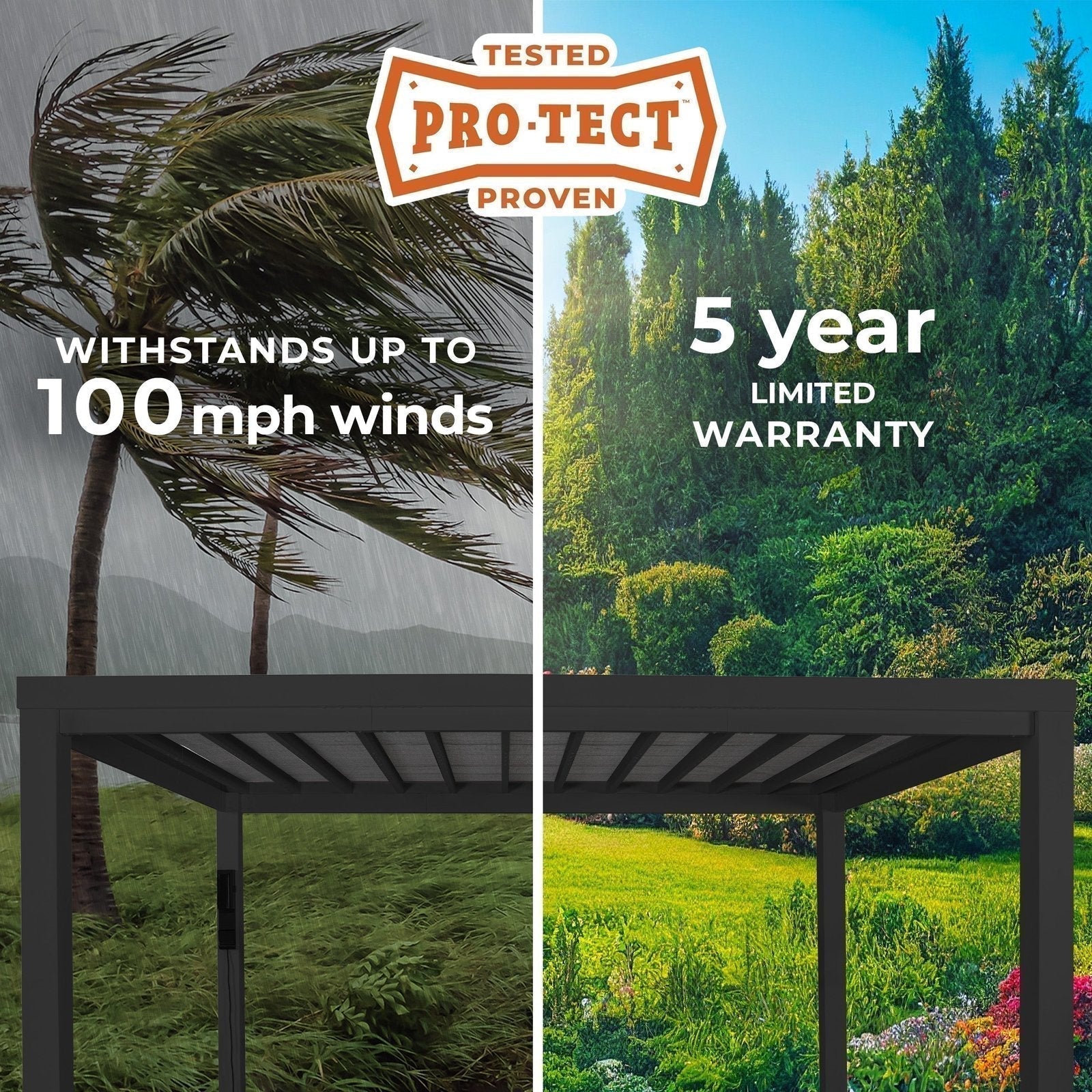 14×12 Trenton Modern Steel Pergola With Sail Shade Soft Canopy