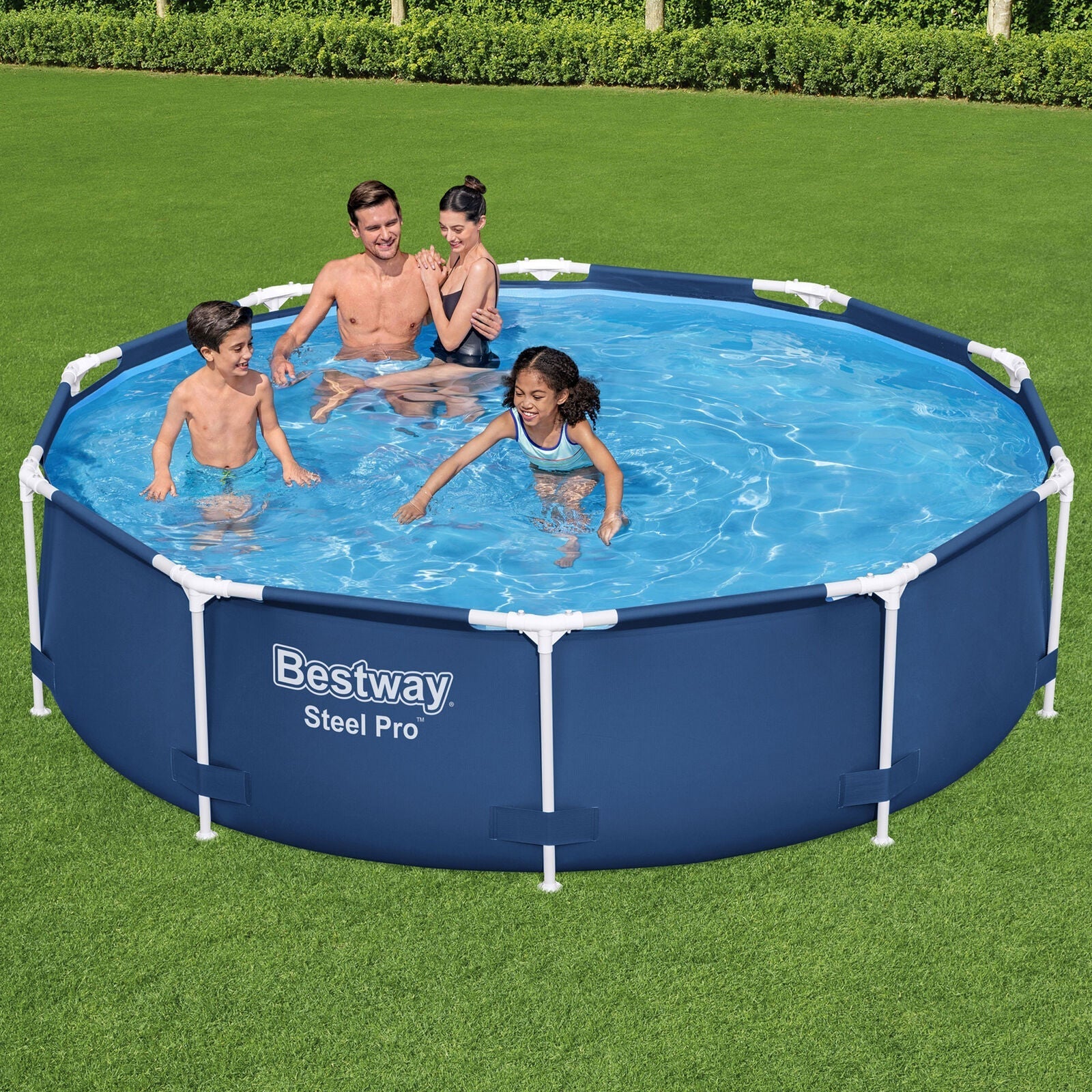 Bestway Steel Pro 10’x30″ Round Above Ground Swimming Pool Set with Filter Pump