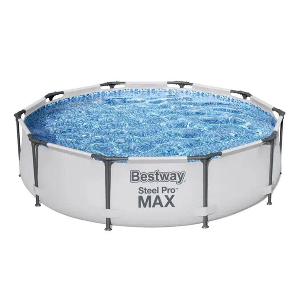 Bestway Steel Pro MAX 10’x30″ Round Above Ground Outdoor Swimming Pool with Pump