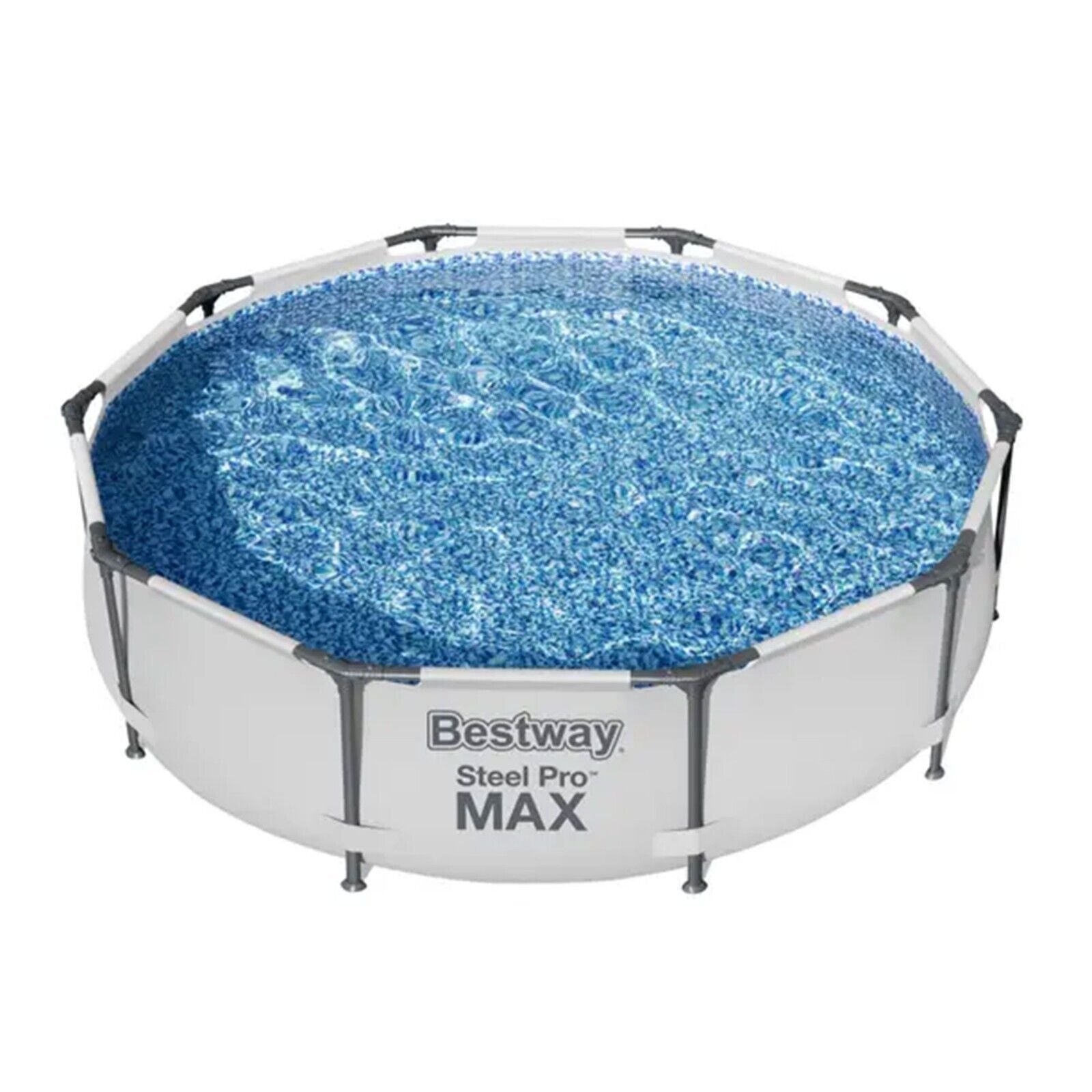 Bestway Steel Pro MAX 10’x30″ Round Above Ground Outdoor Swimming Pool with Pump