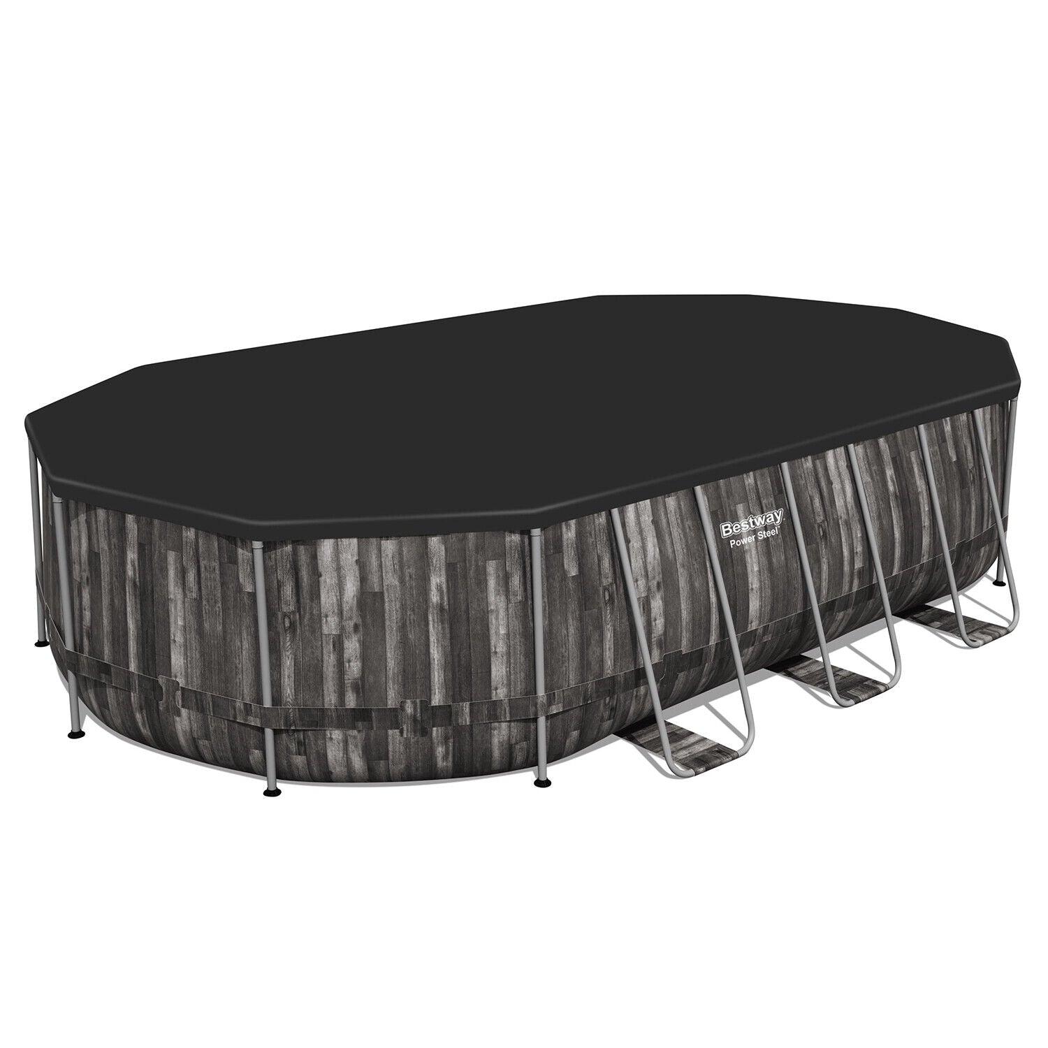 Bestway Power Steel 20′ x 12′ x 48″ Oval Above Ground Outdoor Swimming Pool Set