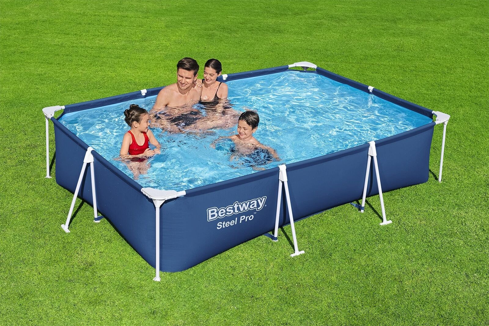 Bestway Steel Pro 118 Inch x 79 Inch x 26 Inch Rectangular Metal Frame