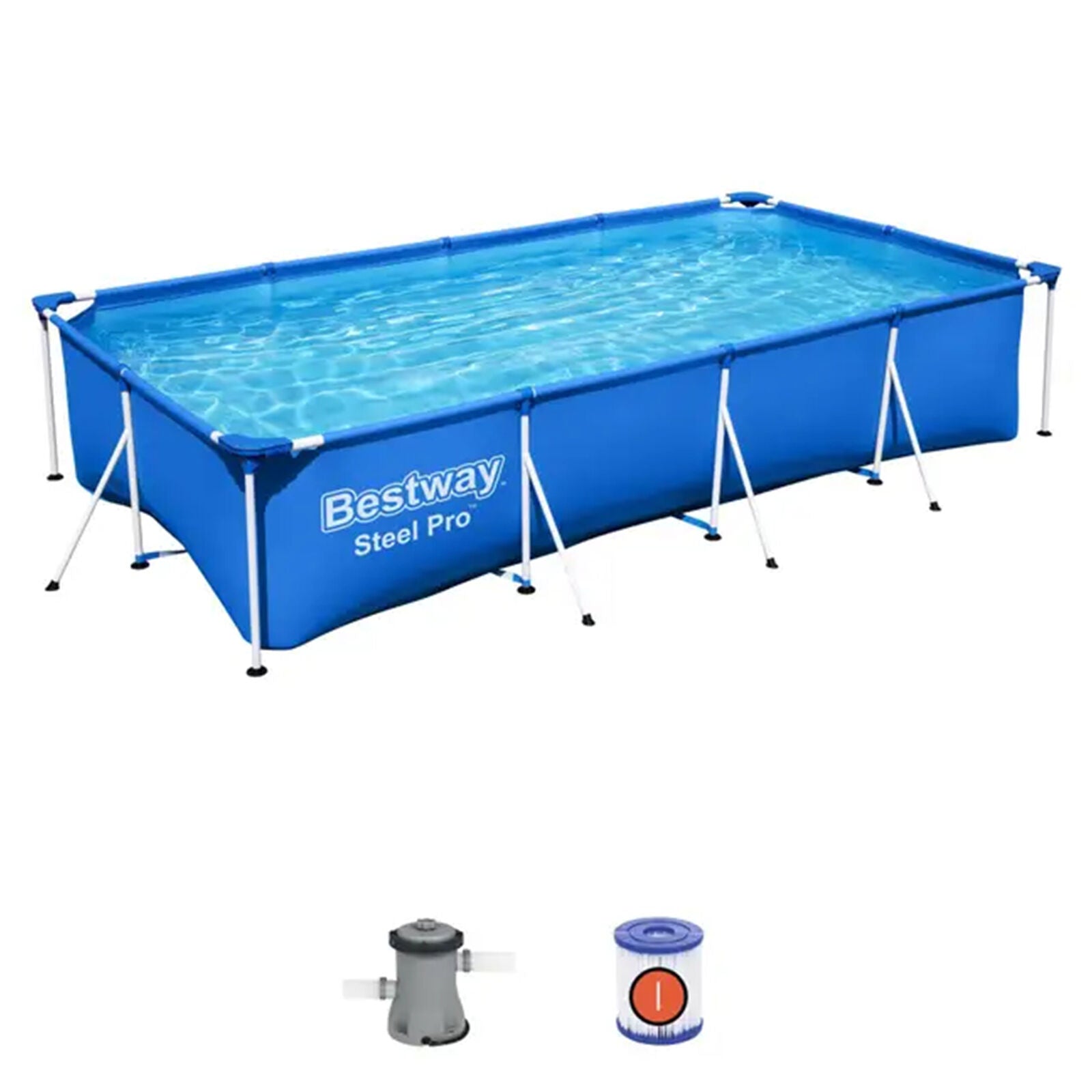 Bestway Steel Pro 13′ x 7′ x 32″ Rectangular Above Ground Outdoor Swimming Pool