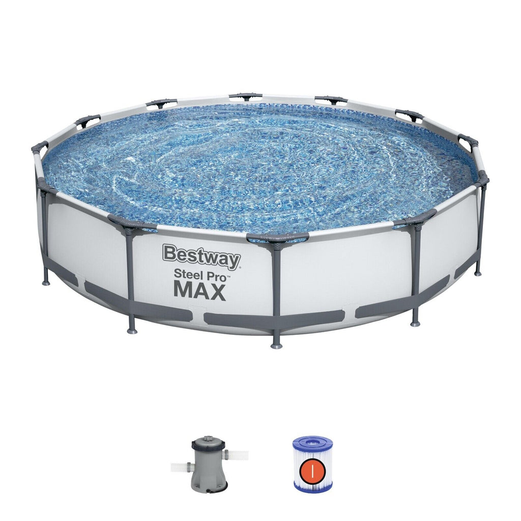 Bestway Steel Pro 12ft x 30in Frame Above Ground Pool Set with Pump